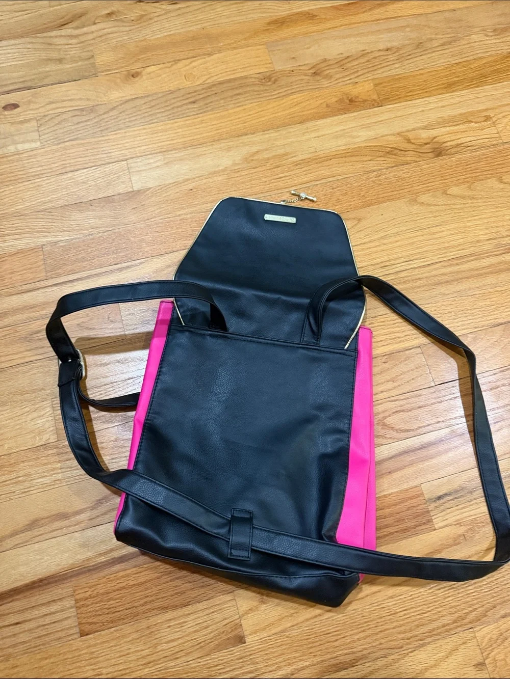 Juicy Couture Black and Hot Pink Backpack with Gold Trim